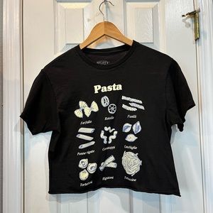 Mighty Fine cropped tee.  Black size small.